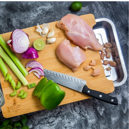 Bamboo Cutting Board with Drawer