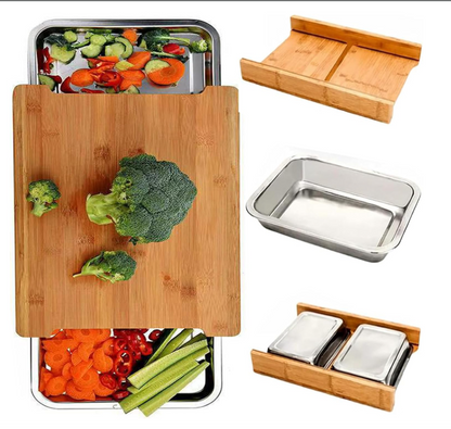 Bamboo Cutting Board with Drawer
